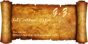 Günther Zita névjegykártya