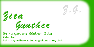 zita gunther business card